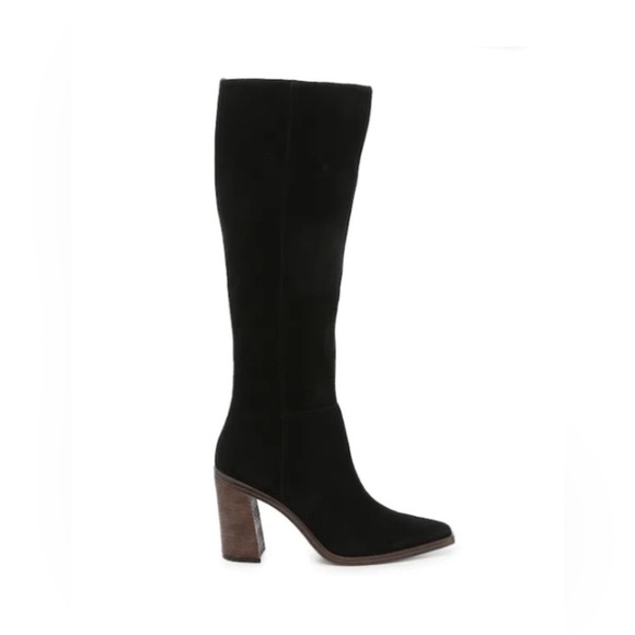 Vince Camuto Wendy Boot Black Suede Leather Size 10M - Picture 1 of 16